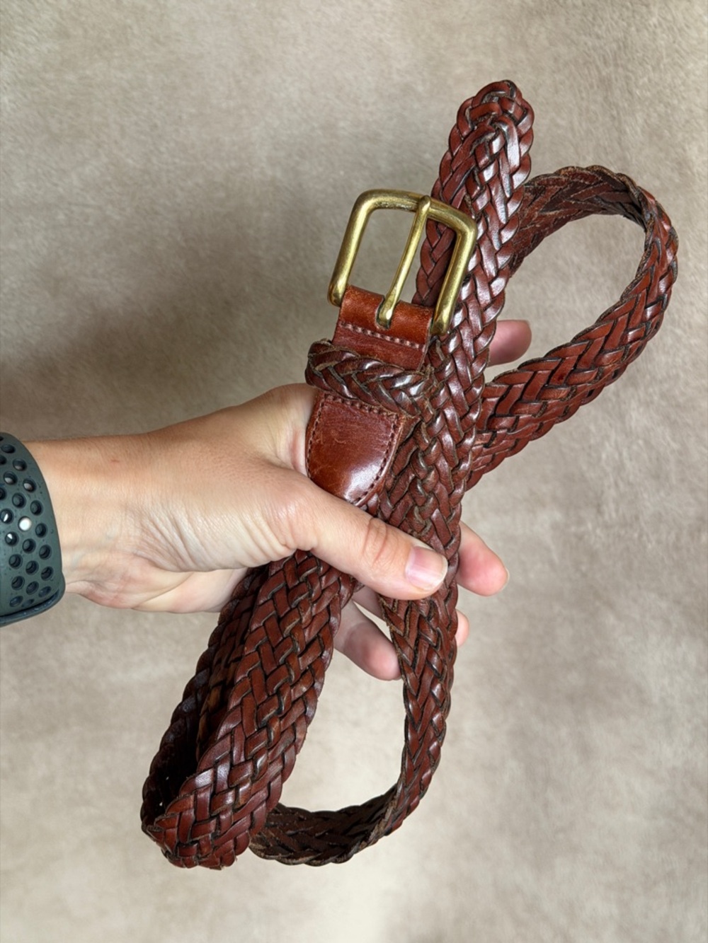 Coach vintage Braided Leather Belt cognac Brown 36” 90cm - Picture 6 of 8